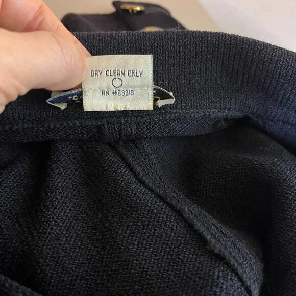 Vintage Austin Reed Size 4 Dark Navy Heavy Knit Double-Breasted Blazer Jacket - Picture 13 of 13